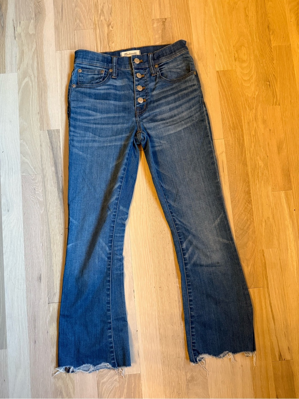 Madewell Cali Demi Boot High-Rise Jeans with Raw Hem